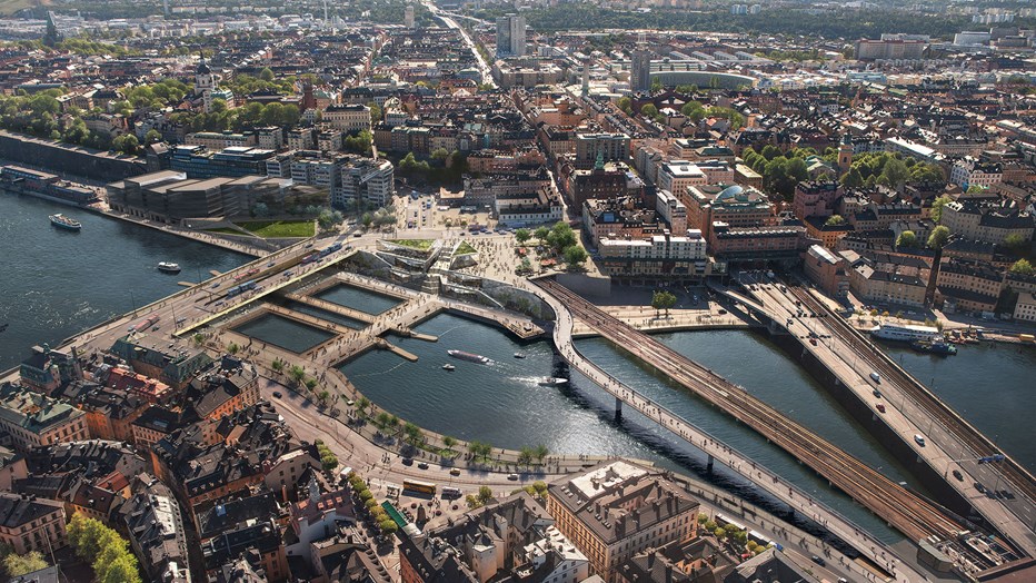 Slussen, where Stockholm squeezes through