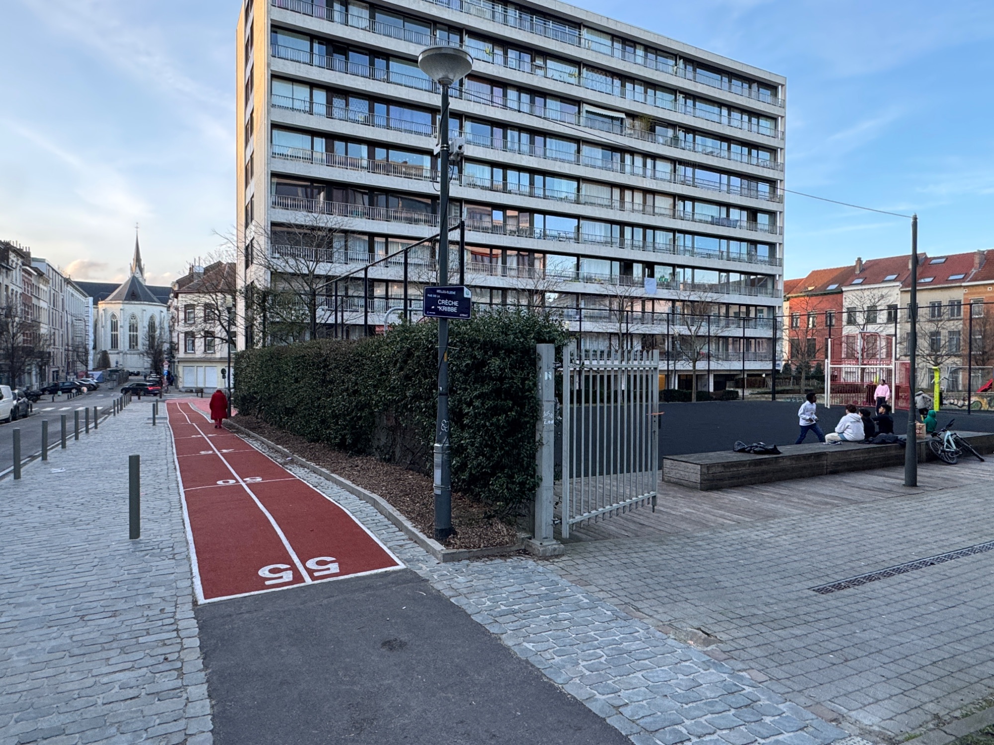 School uses public space as their gym